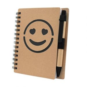 Notizbuch B7 "Smiley" mit Kugelschreiber
